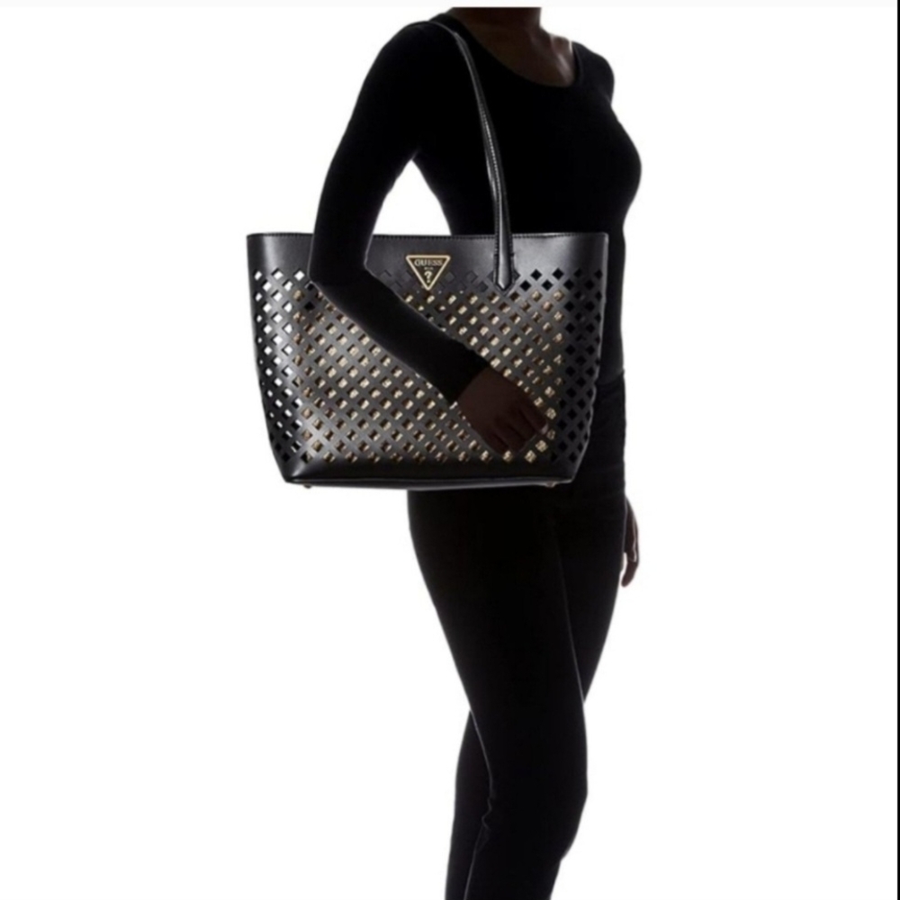 Black Cutout Tote Bag